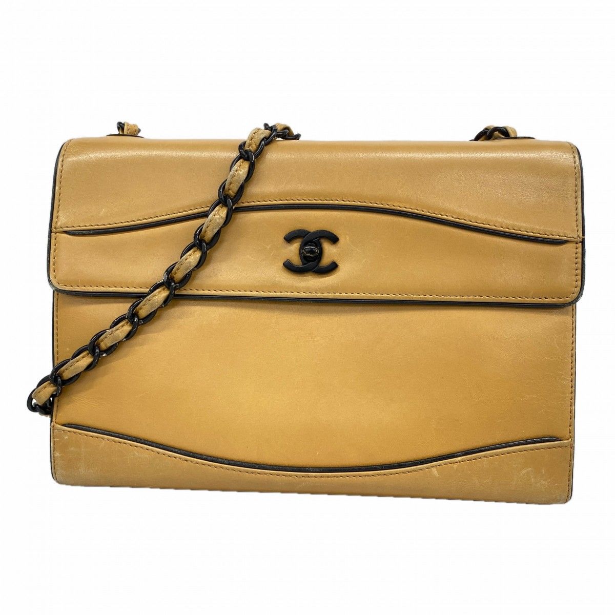 Chanel Shoulder Bag Leather Brown
