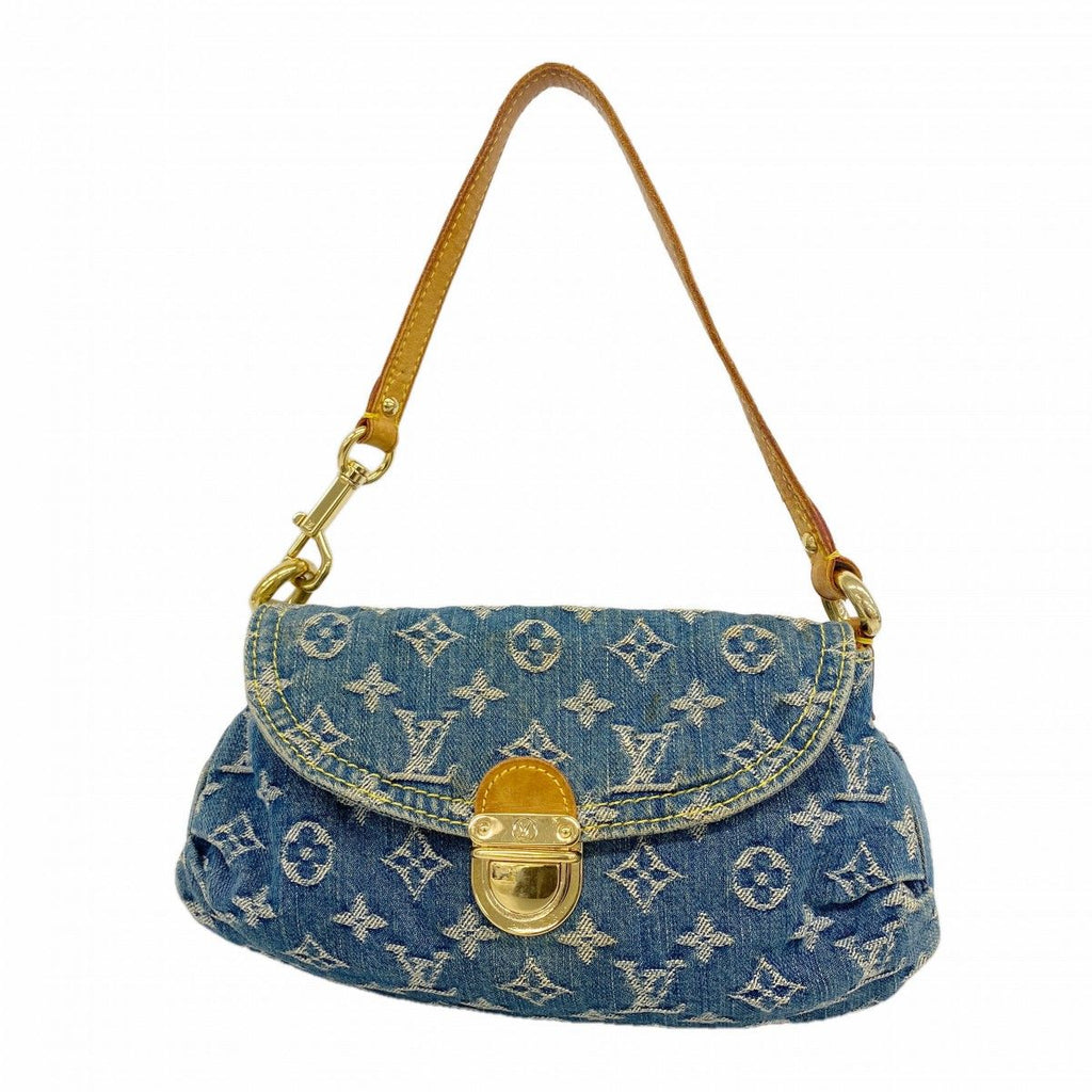 Louis Vuitton Handbag Monogram Denim Mini Pleaty Blue