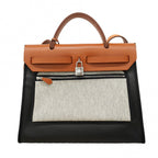 Hermes Handbag Ale Back Zip PM Toilet Roulis Black Natural Silver — view 9