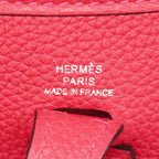 Hermes Shoulder Bag Evelyne TPM Taurillon Noviyo Framboise Silver — view 5