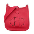Hermes Shoulder Bag Evelyne TPM Taurillon Noviyo Framboise Silver