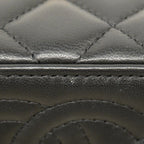 Chanel Shoulder Bag Quilted Lambskin Black Gold — view 7