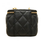 Chanel Shoulder Bag Quilted Lambskin Black Gold — view 3