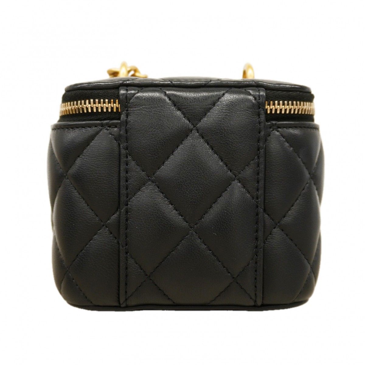Chanel Shoulder Bag Quilted Lambskin Black Gold — view 3
