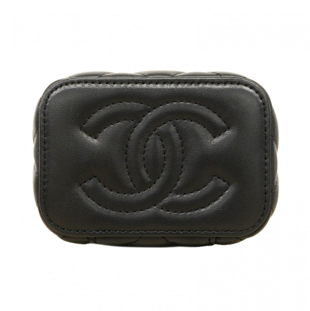 Chanel Shoulder Bag Quilted Lambskin Black Gold — view 9