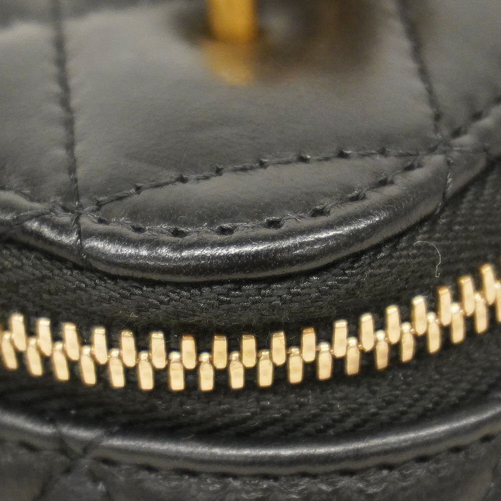 Chanel Shoulder Bag Quilted Lambskin Black Gold — view 6