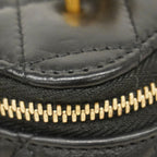 Chanel Shoulder Bag Quilted Lambskin Black Gold — view 6