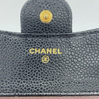 Chanel Wallet Quilted Caviar Leather Black Gold — view 4
