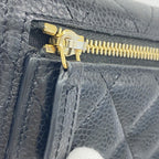 Chanel Wallet Quilted Caviar Leather Black Gold — view 7