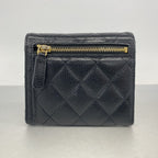 Chanel Wallet Quilted Caviar Leather Black Gold — view 8