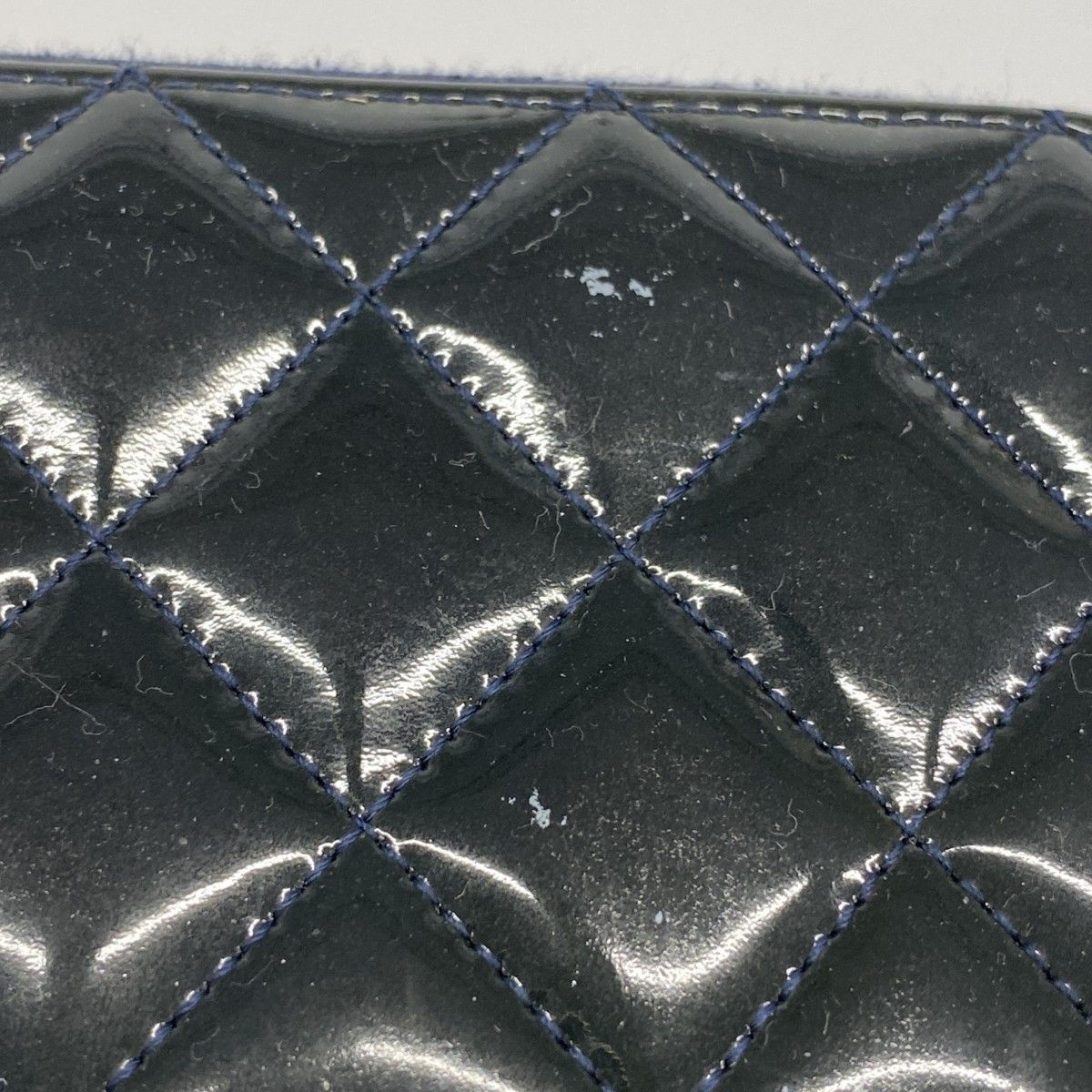 Chanel Coin Case Quilted Patent Leather Navy Silver — view 8