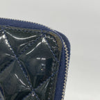 Chanel Coin Case Quilted Patent Leather Navy Silver — view 5