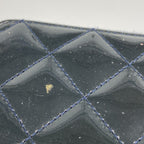 Chanel Coin Case Quilted Patent Leather Navy Silver — view 6