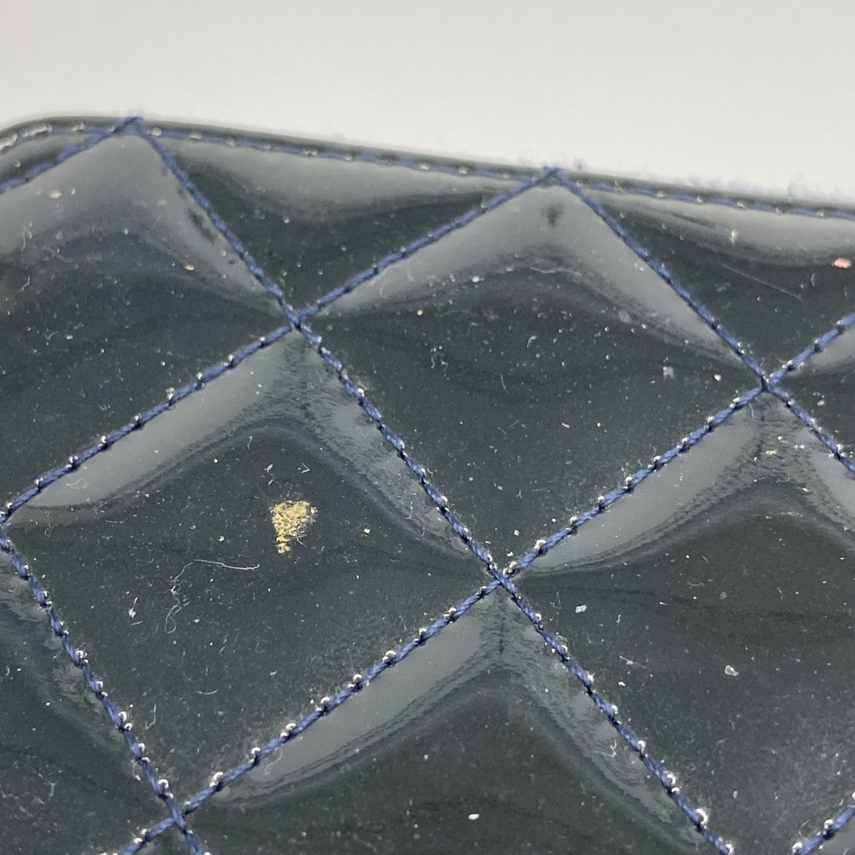 Chanel Coin Case Quilted Patent Leather Navy Silver — view 6