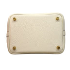 Hermes Handbag Picotin Lock PM Taurillon Clemence White Gold — view 3