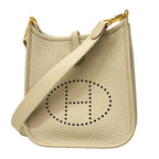 Hermes Shoulder Bag Evelyne TPM Taurillon Clemence Beton Gold