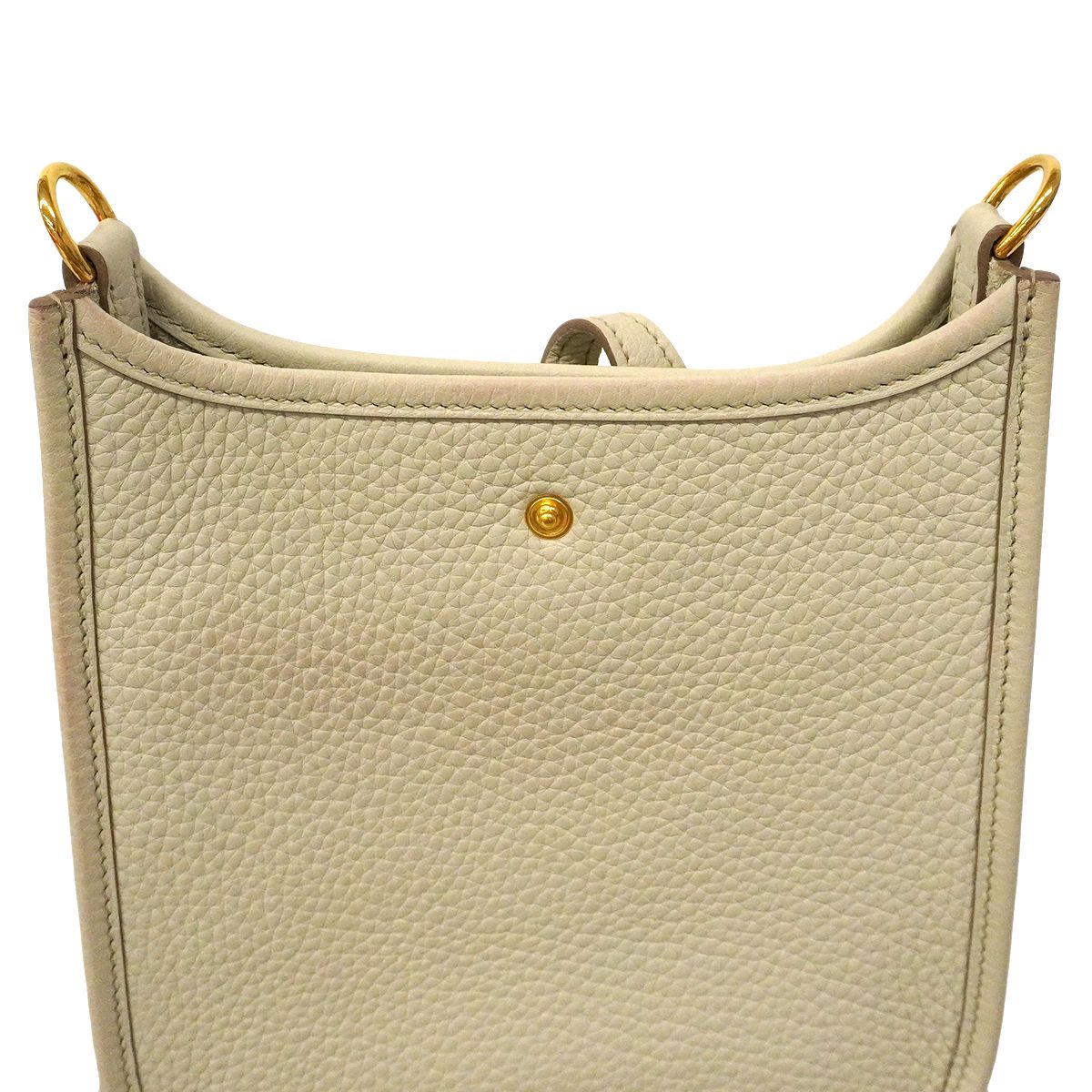 Hermes Shoulder Bag Evelyne TPM Taurillon Clemence Beton Gold — view 7
