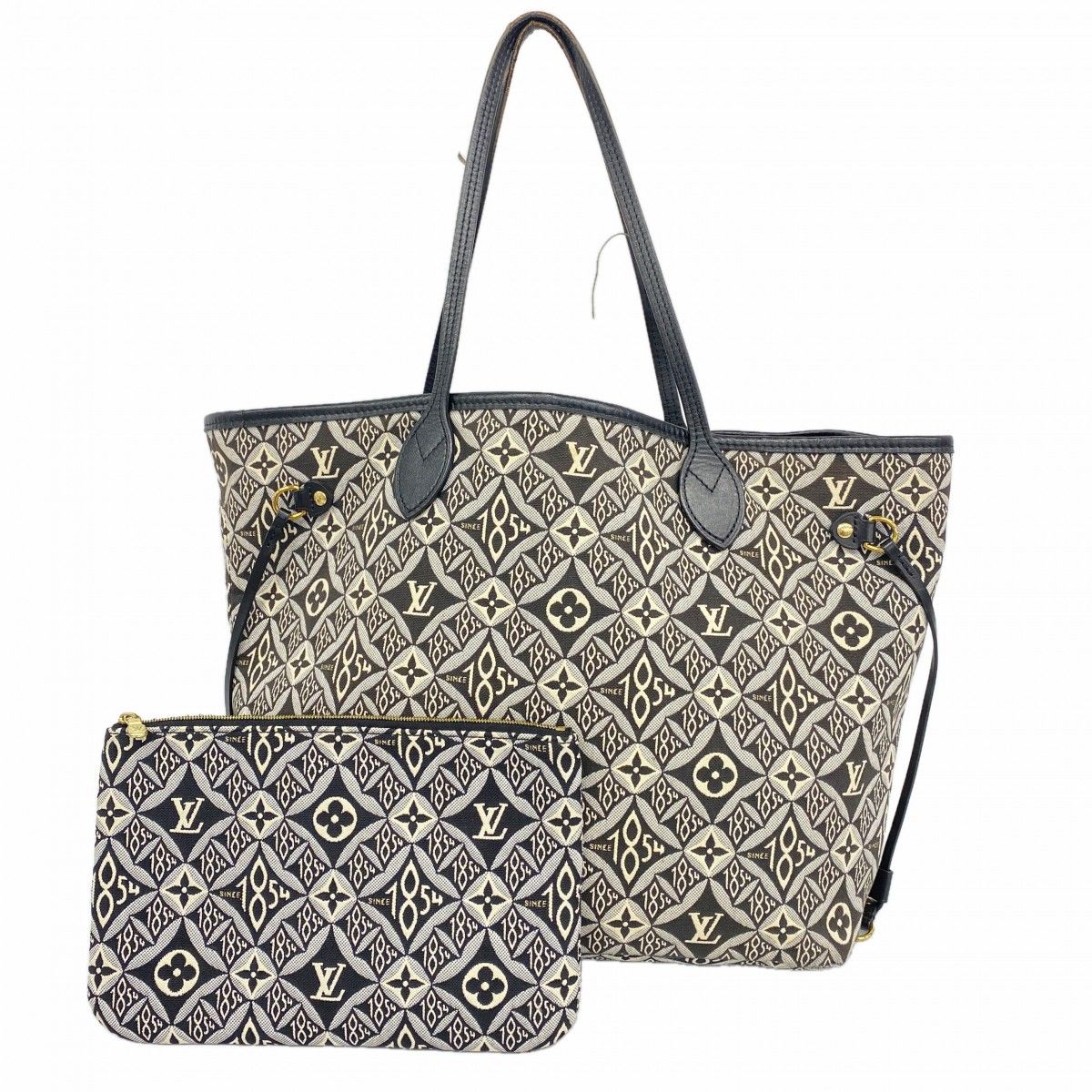 Louis Vuitton Tote Monogram Jacquard Neverfull Black Gray