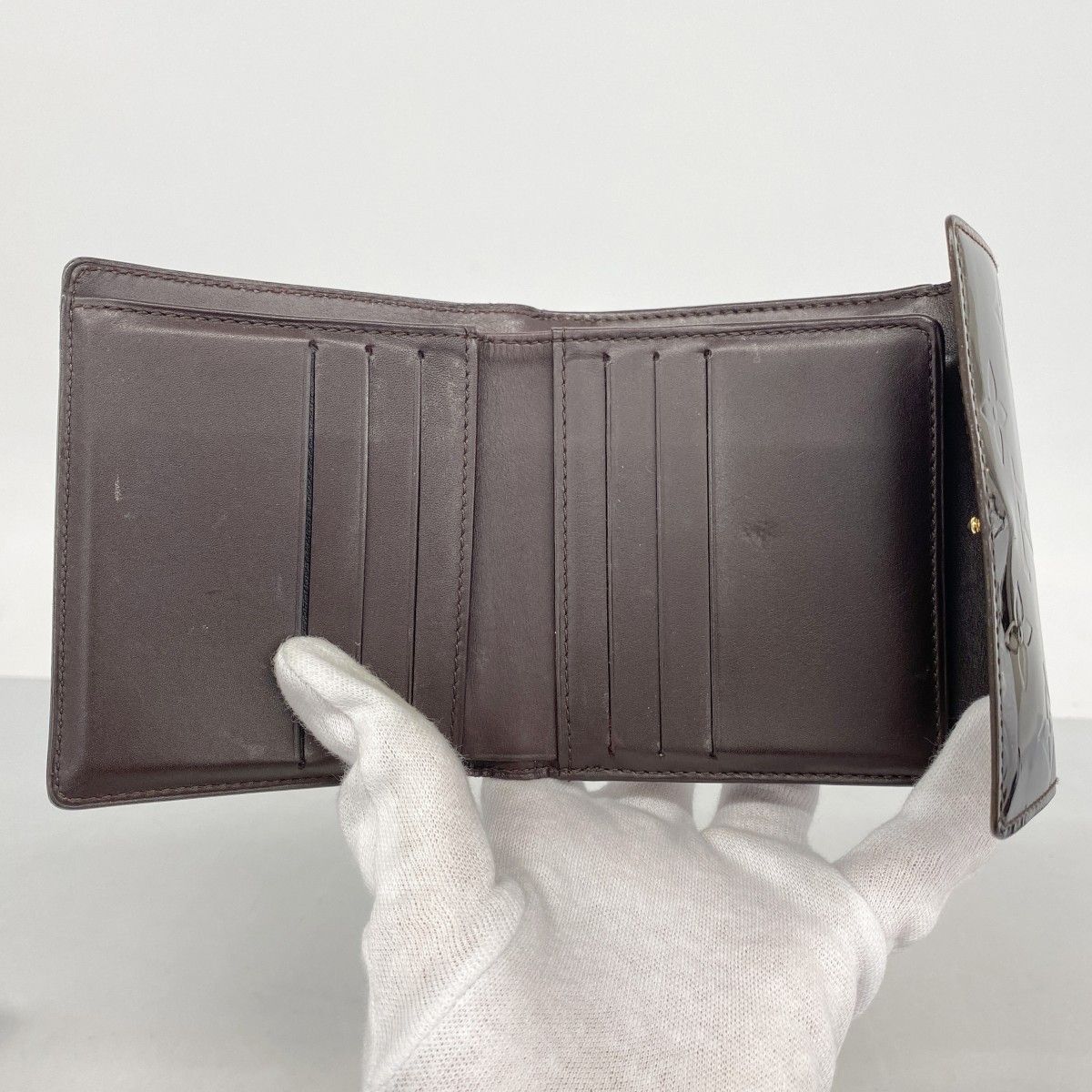 Louis Vuitton Trifold Wallet Vernis Portefeuille Elise Amaranto — view 3