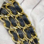 Chanel Shoulder Bag Quilted Lambskin Black Gold — view 8