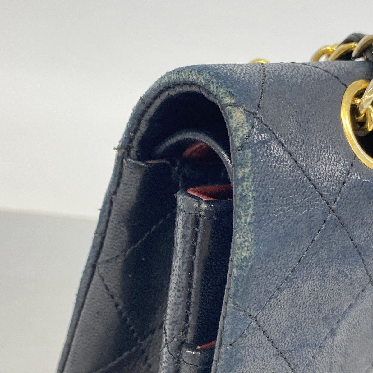 Chanel Shoulder Bag Quilted Lambskin Black Gold — view 7