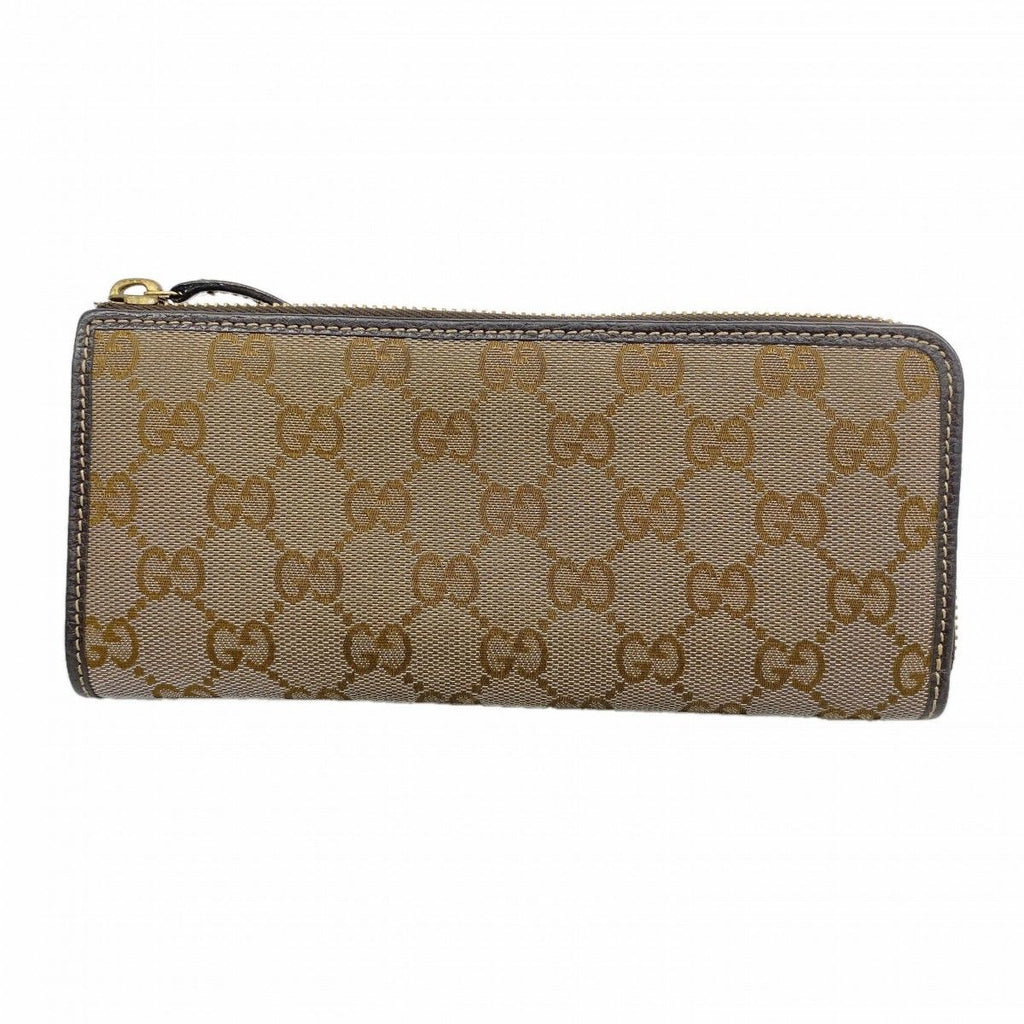 Gucci Wallet GG Canvas Brown Gold