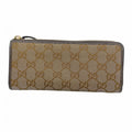 Gucci Wallet GG Canvas Brown Gold