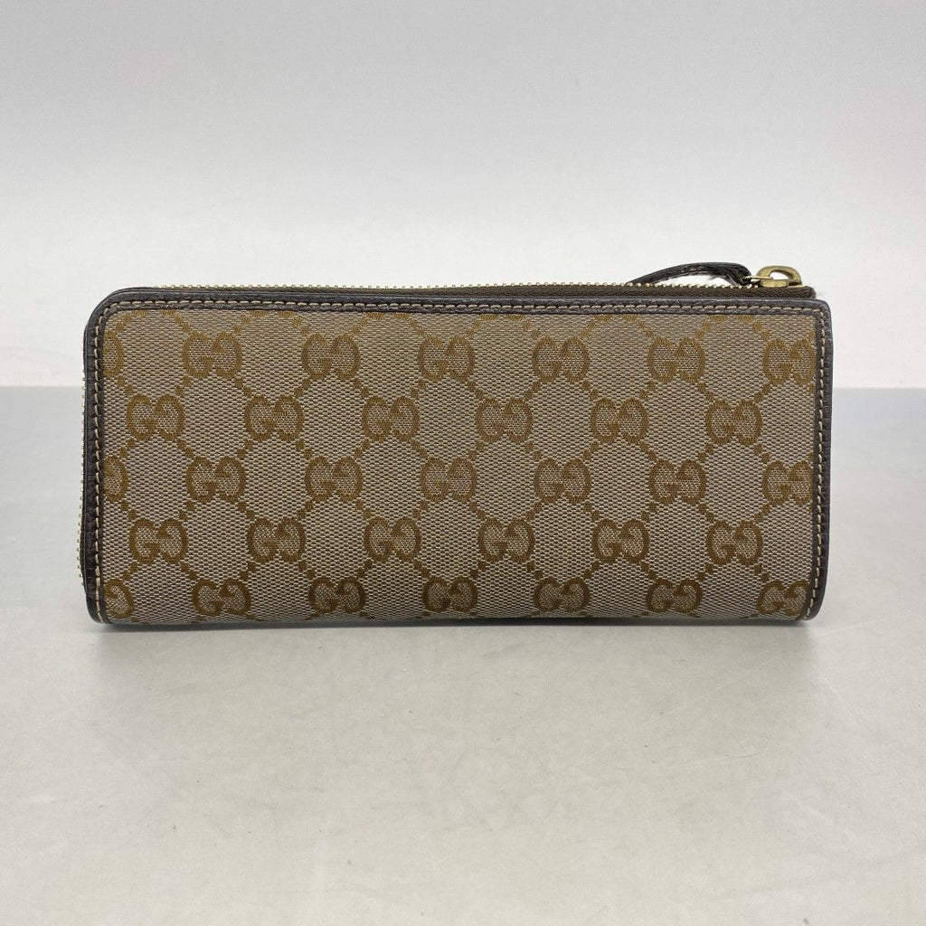 Gucci Wallet GG Canvas Brown Gold — view 9