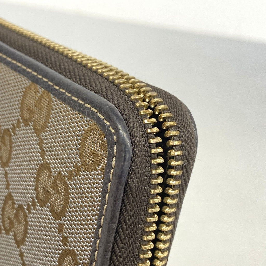 Gucci Wallet GG Canvas Brown Gold — view 8