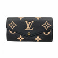 Louis Vuitton Wallet Monogram Empreinte Bicolor Portefeuille Sarah Black Beige
