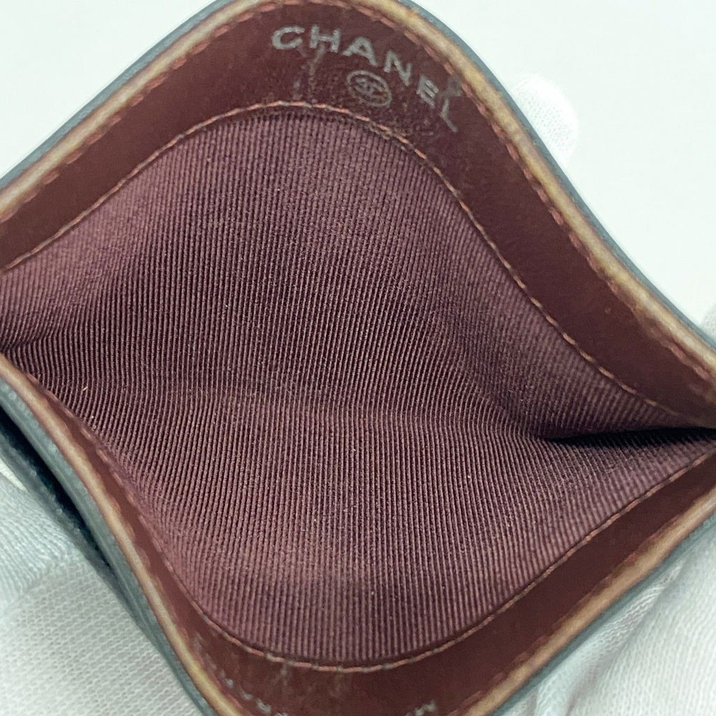 Chanel Card Case Quilted Lambskin Black Silver — view 3
