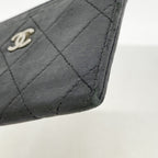 Chanel Card Case Quilted Lambskin Black Silver — view 7