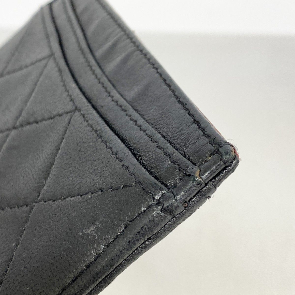 Chanel Card Case Quilted Lambskin Black Silver — view 6