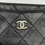 Chanel Card Case Quilted Lambskin Black Silver — view 8