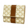 Celine Trifold Wallet Triomphe Brown Ivory Gold