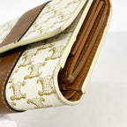 Celine Trifold Wallet Triomphe Brown Ivory Gold — view 5