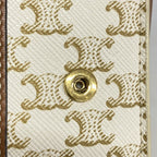 Celine Trifold Wallet Triomphe Brown Ivory Gold — view 7