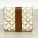 Celine Trifold Wallet Triomphe Brown Ivory Gold — view 9