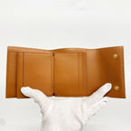 Celine Trifold Wallet Triomphe Brown Ivory Gold — view 8