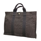 Hermes Tote Her Line Canvas Gray Silver