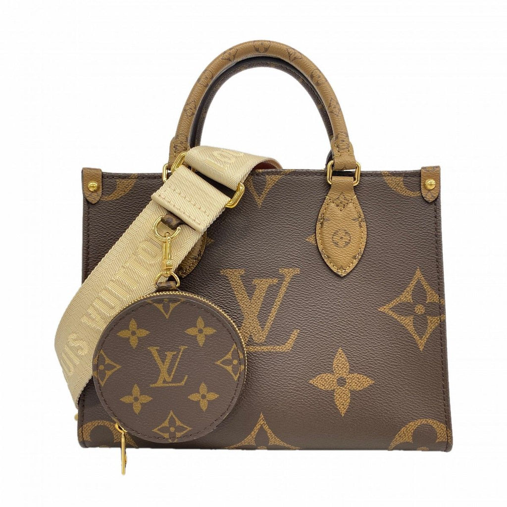 Louis Vuitton Handbag Monogram Giant Reverse On The Go PM Brown 2-Way