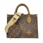 Louis Vuitton Handbag Monogram Giant Reverse On The Go PM Brown 2-Way