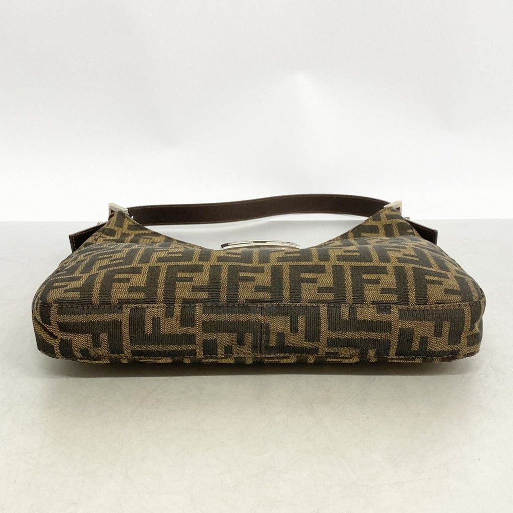 Fendi Handbag Zucca Nylon Canvas Brown Silver — view 3
