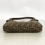 Fendi Handbag Zucca Nylon Canvas Brown Silver — view 3