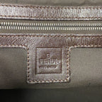 Fendi Handbag Zucca Nylon Canvas Brown Silver — view 5