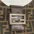 Fendi Handbag Zucca Nylon Canvas Brown Silver — view 7