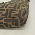 Fendi Handbag Zucca Nylon Canvas Brown Silver — view 6