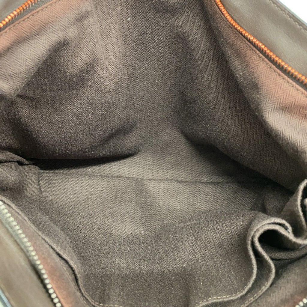 Hermes Handbag Caravan Horizontal Leather Brown Silver 2-Way — view 4