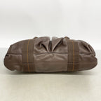 Hermes Handbag Caravan Horizontal Leather Brown Silver 2-Way — view 3