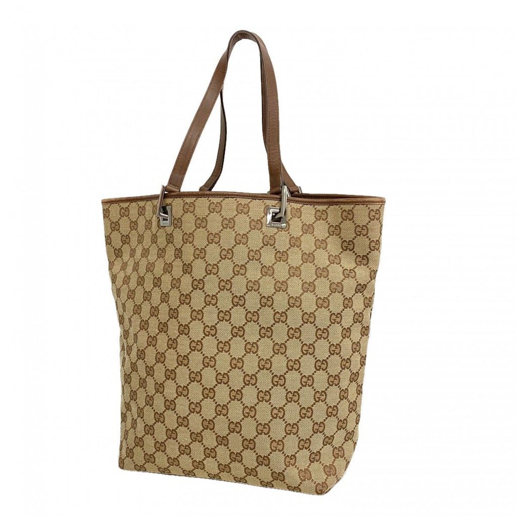 Gucci Tote GG Canvas Brown Silver